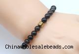 CGB8853 8mm, 10mm smoky quartz & drum hematite power beads bracelets