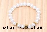 CGB8860 8mm, 10mm tibetan agate, drum & rondelle hematite beaded bracelets