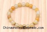 CGB8865 8mm, 10mm yellow aventurine, drum & rondelle hematite beaded bracelets