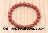 CGB8867 8mm, 10mm red jasper, drum & rondelle hematite beaded bracelets