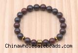 CGB8868 8mm, 10mm brecciated jasper, drum & rondelle hematite beaded bracelets