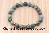 CGB8877 8mm, 10mm African turquoise, drum & rondelle hematite beaded bracelets