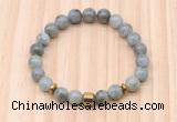 CGB8879 8mm, 10mm labradorite, drum & rondelle hematite beaded bracelets