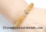 CGB8895 8mm, 10mm yellow aventurine & cross hematite power beads bracelets