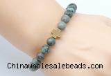 CGB8907 8mm, 10mm African turquoise & cross hematite power beads bracelets