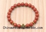 CGB8927 8mm, 10mm red jasper, cross & rondelle hematite beaded bracelets