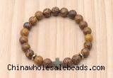 CGB8929 8mm, 10mm elephant skin jasper, cross & rondelle hematite beaded bracelets