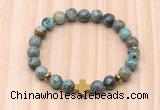 CGB8937 8mm, 10mm African turquoise, cross & rondelle hematite beaded bracelets