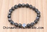 CGB8938 8mm, 10mm grey opal, cross & rondelle hematite beaded bracelets