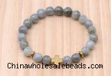 CGB8939 8mm, 10mm labradorite, cross & rondelle hematite beaded bracelets