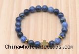 CGB8945 8mm, 10mm sodalite, cross & rondelle hematite beaded bracelets