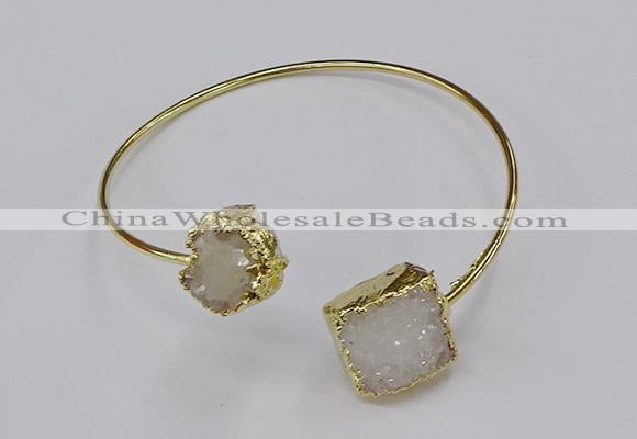 CGB895 12mm - 14*15mm freeform druzy agate gemstone bangles