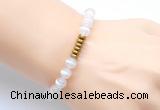 CGB8950 8mm, 10mm tibetan agate & rondelle hematite beaded bracelets