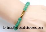 CGB8952 8mm, 10mm green agate & rondelle hematite beaded bracelets