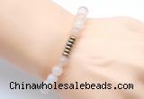 CGB8954 8mm, 10mm pink aventurine & rondelle hematite beaded bracelets