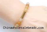 CGB8955 8mm, 10mm yellow aventurine & rondelle hematite beaded bracelets