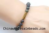 CGB8961 8mm, 10mm dragon blood jasper & rondelle hematite beaded bracelets