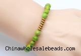 CGB8963 8mm, 10mm green sea sediment jasper & rondelle hematite beaded bracelets