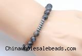 CGB8968 8mm, 10mm grey opal & rondelle hematite beaded bracelets