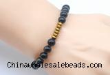 CGB8971 8mm, 10mm golden obsidian & rondelle hematite beaded bracelets