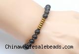 CGB8973 8mm, 10mm smoky quartz & rondelle hematite beaded bracelets