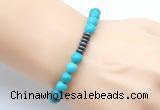 CGB8976 8mm, 10mm turquoise & rondelle hematite beaded bracelets