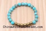 CGB8992 8mm, 10mm blue sea sediment jasper & drum hematite beaded bracelets