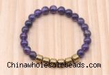 CGB9004 8mm, 10mm amethyst & drum hematite beaded bracelets