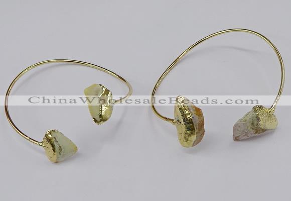 CGB902 12*16mm - 15*20mm freeform fish fossil bangles wholesale