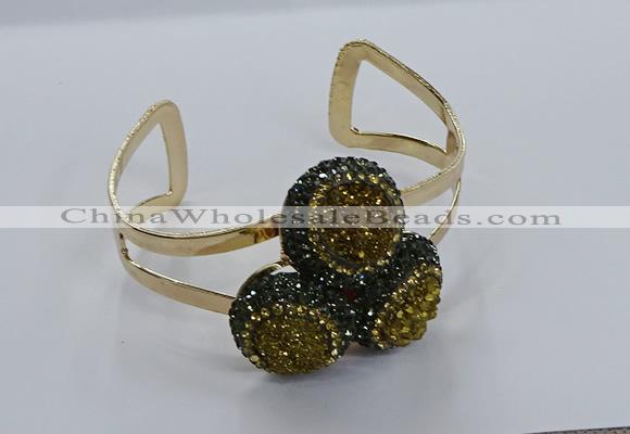 CGB907 20mm - 22mm coin druzy agate gemstone bangles wholesale