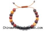 CGB9075 8mm, 10mm mookaite & drum hematite adjustable bracelets