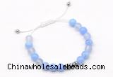 CGB9101 8mm, 10mm blue agate & rondelle hematite adjustable bracelets