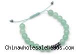 CGB9103 8mm, 10mm green aventurine & rondelle hematite adjustable bracelets