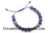 CGB9125 8mm, 10mm sodalite & rondelle hematite adjustable bracelets