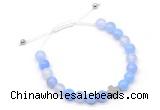 CGB9141 8mm, 10mm blue agate & cross hematite adjustable bracelets