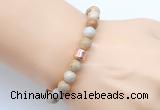 CGB9239 8mm, 10mm fossil coral & drum hematite power beads bracelets