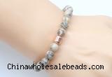 CGB9240 8mm, 10mm feldspar & drum hematite power beads bracelets