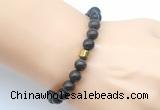 CGB9247 8mm, 10mm coffee wooden jasper & drum hematite power beads bracelets