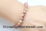 CGB9251 8mm, 10mm red net jasper & drum hematite power beads bracelets