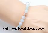 CGB9255 8mm, 10mm sea blue banded agate & drum hematite power beads bracelets