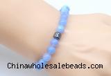 CGB9256 8mm, 10mm blue banded agate & drum hematite power beads bracelets