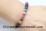 CGB9258 8mm, 10mm colorful banded agate & drum hematite power beads bracelets