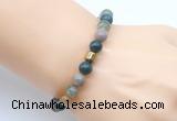 CGB9265 8mm, 10mm Indian agate & drum hematite power beads bracelets