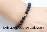CGB9269 8mm, 10mm black agate & drum hematite power beads bracelets