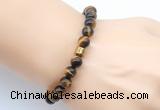 CGB9276 8mm, 10mm yellow tiger eye & drum hematite power beads bracelets