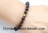 CGB9278 8mm, 10mm red tiger eye & drum hematite power beads bracelets