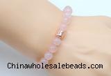 CGB9286 8mm, 10mm rose quartz & drum hematite power beads bracelets