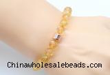 CGB9289 8mm, 10mm citrine & drum hematite power beads bracelets