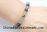CGB9292 8mm, 10mm fluorite & drum hematite power beads bracelets