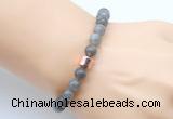 CGB9294 8mm, 10mm labradorite & drum hematite power beads bracelets